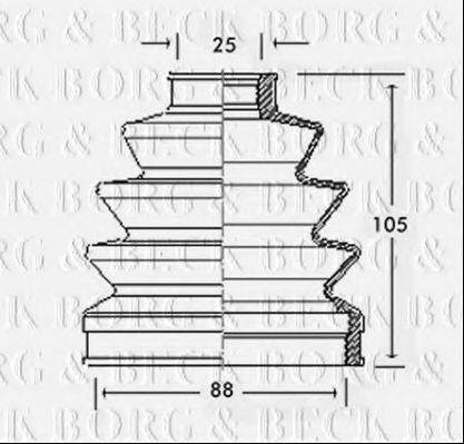 BORG & BECK BCB2332 Пильовик, приводний вал