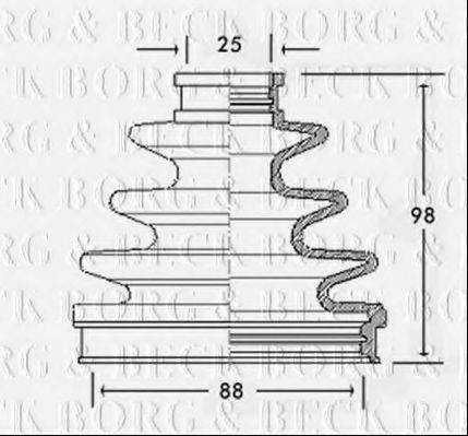 BORG & BECK BCB2345 Пильовик, приводний вал