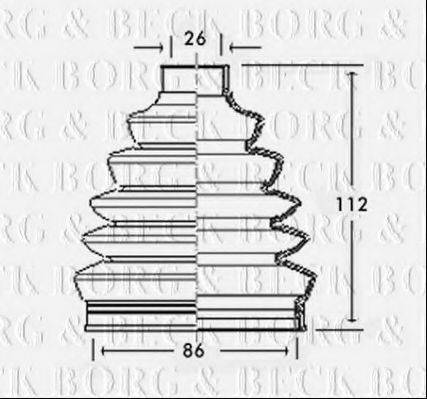 BORG & BECK BCB2350 Пильовик, приводний вал