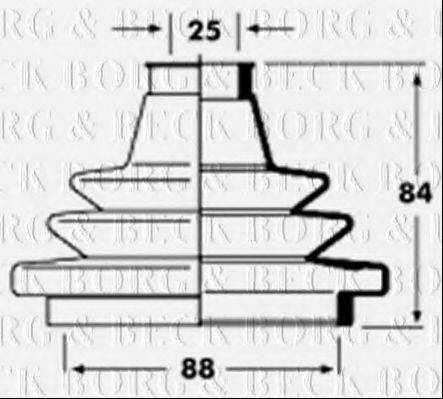 BORG & BECK BCB2353 Пильовик, приводний вал