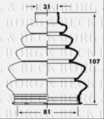 BORG & BECK BCB2357 Пильовик, приводний вал