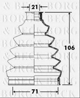 BORG & BECK BCB2365 Пильовик, приводний вал