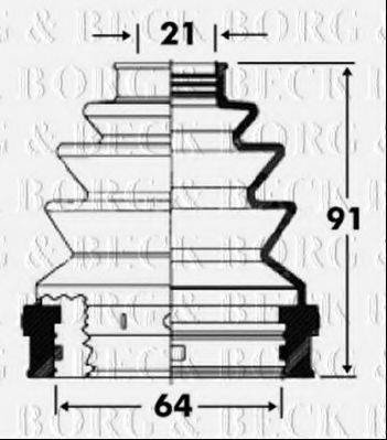 BORG & BECK BCB2818 Пильовик, приводний вал