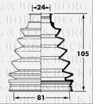 BORG & BECK BCB6058 Пильовик, приводний вал