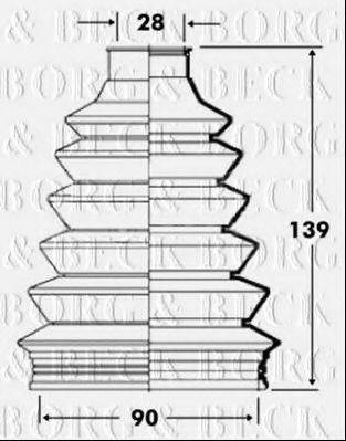 BORG & BECK BCB6085 Пильовик, приводний вал