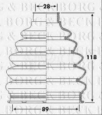 BORG & BECK BCB6229 Пильовик, приводний вал