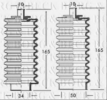 BORG & BECK BSG3156 Пильовик, рульове управління