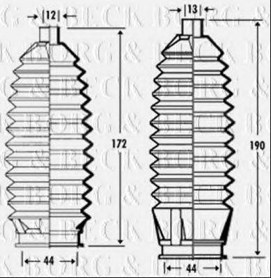 BORG & BECK BSG3311 Пильовик, рульове управління