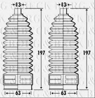 BORG & BECK BSG3322 Пильовик, рульове управління