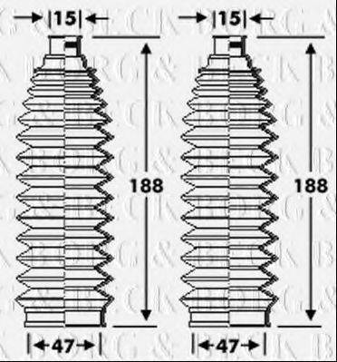 BORG & BECK BSG3349 Пильовик, рульове управління