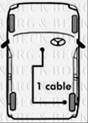 BORG & BECK BKB2077 Трос, стоянкова гальмівна система