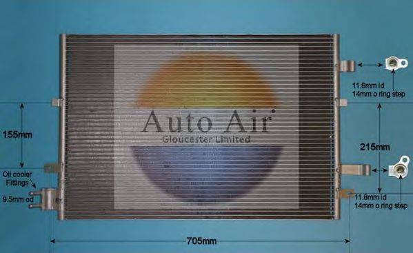 AUTO AIR GLOUCESTER 161049 Конденсатор, кондиціонер