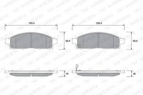 WEEN 1512592 Комплект гальмівних колодок, дискове гальмо