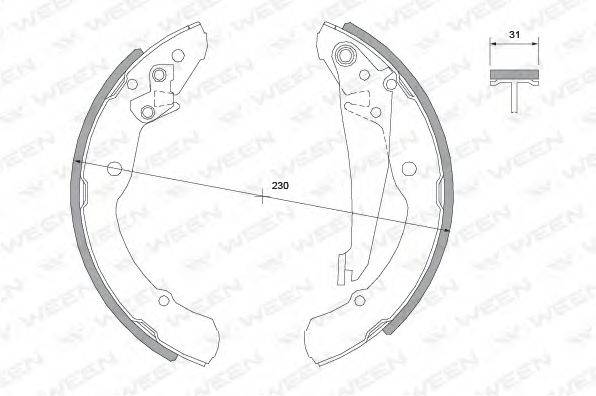 WEEN 1522014 Комплект гальмівних колодок