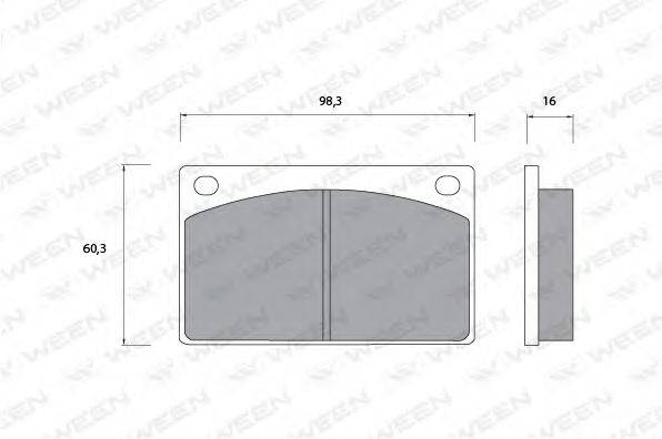 WEEN 1511088 Комплект гальмівних колодок, дискове гальмо