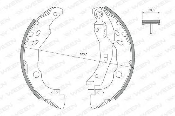 WEEN 1522039 Комплект гальмівних колодок