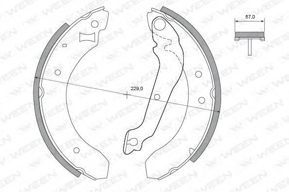 WEEN 1522202 Комплект гальмівних колодок