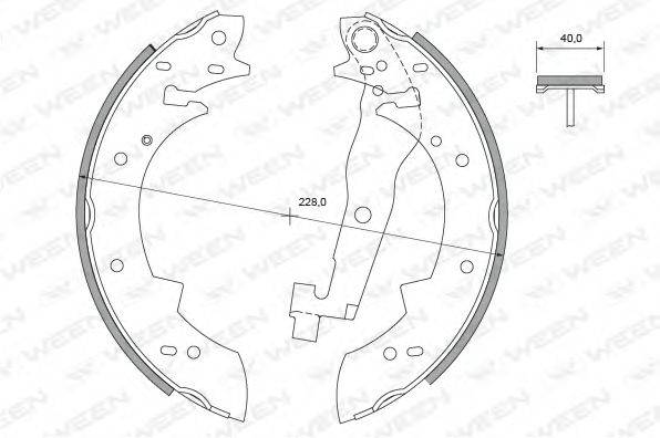 WEEN 1522288 Комплект гальмівних колодок
