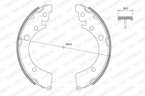 WEEN 1522299 Комплект гальмівних колодок