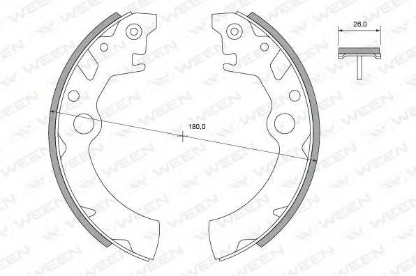 WEEN 1522424 Комплект гальмівних колодок