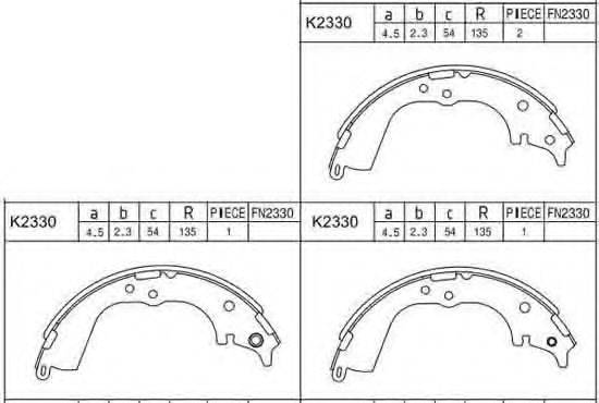 ASIMCO K2330 Комплект гальмівних колодок