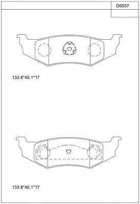 ASIMCO KD6557 Комплект гальмівних колодок, дискове гальмо