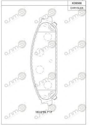 ASIMCO KD6568 Комплект гальмівних колодок, дискове гальмо