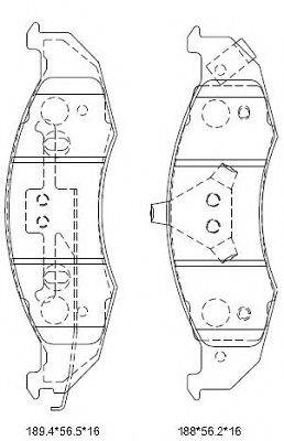 ASIMCO KD6777 Комплект гальмівних колодок, дискове гальмо