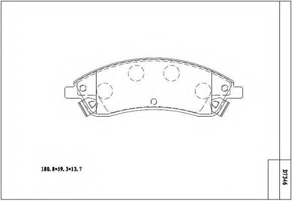 ASIMCO KD7346 Комплект гальмівних колодок, дискове гальмо