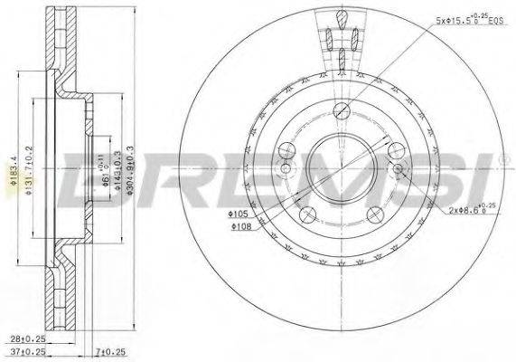 BREMSI DBB139V гальмівний диск