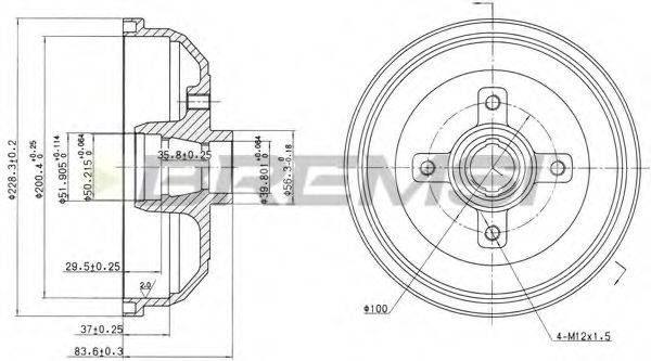 BREMSI DR5135 Гальмівний барабан