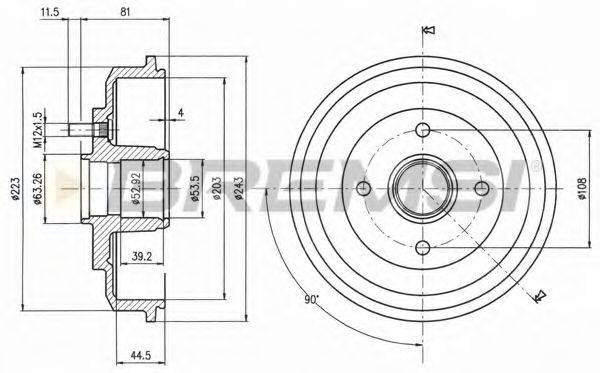 BREMSI DR5591 Гальмівний барабан