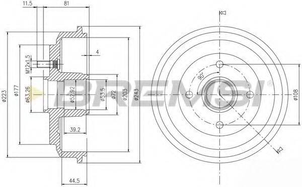 BREMSI DR5644 Гальмівний барабан