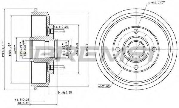 BREMSI DR5654 Гальмівний барабан