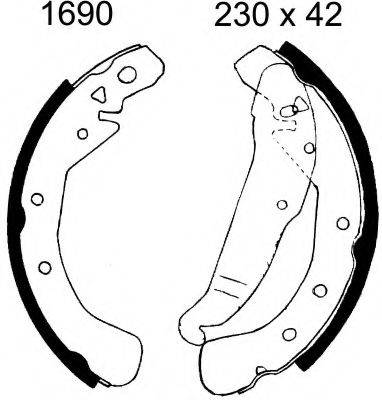 BSF 01690 Комплект гальмівних колодок