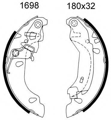 BSF 01698 Комплект гальмівних колодок