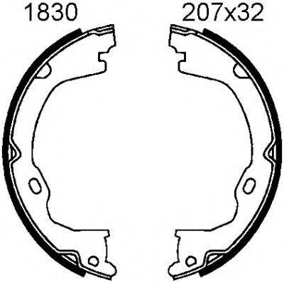 BSF 01830 Комплект гальмівних колодок, стоянкова гальмівна система