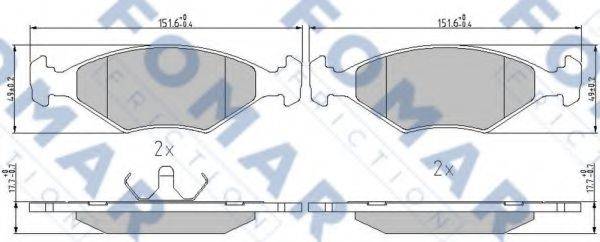 FOMAR FRICTION FO632881 Комплект гальмівних колодок, дискове гальмо