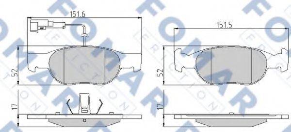 FOMAR FRICTION FO901581 Комплект гальмівних колодок, дискове гальмо