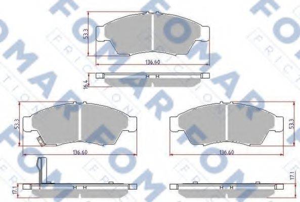 FOMAR FRICTION FO923881 Комплект гальмівних колодок, дискове гальмо