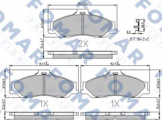 FOMAR FRICTION FO994281 Комплект гальмівних колодок, дискове гальмо