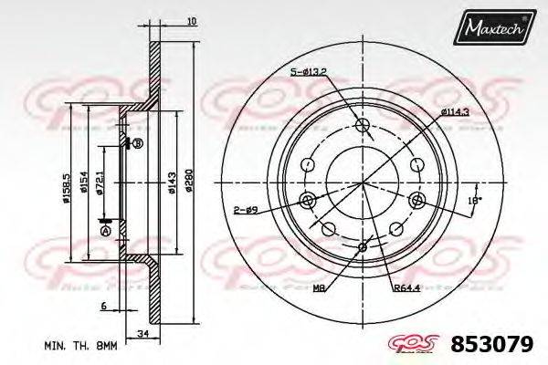 MAXTECH 8530790000 гальмівний диск