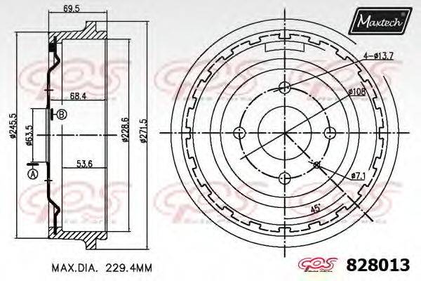 MAXTECH 8280130000 Гальмівний барабан