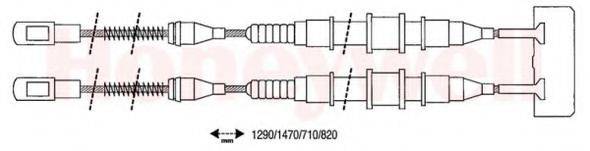 BENDIX 432117B Трос, стоянкова гальмівна система