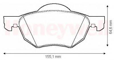 BENDIX 572480B Комплект гальмівних колодок, дискове гальмо