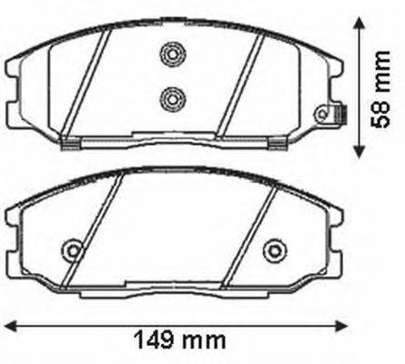 BENDIX 572453B Комплект гальмівних колодок, дискове гальмо