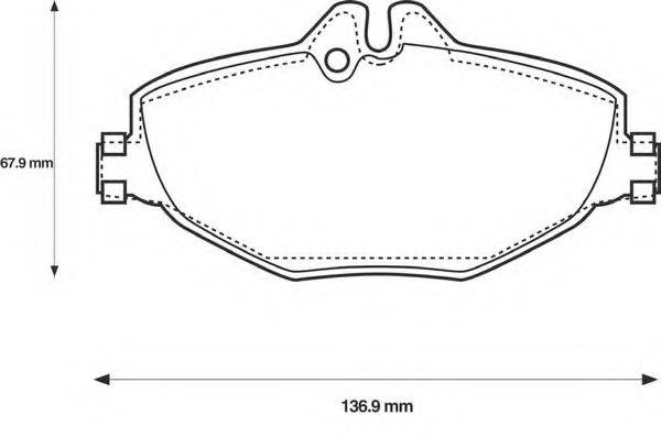 BENDIX 573091B Комплект гальмівних колодок, дискове гальмо