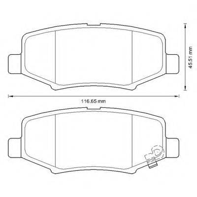 BENDIX 573323B Комплект гальмівних колодок, дискове гальмо