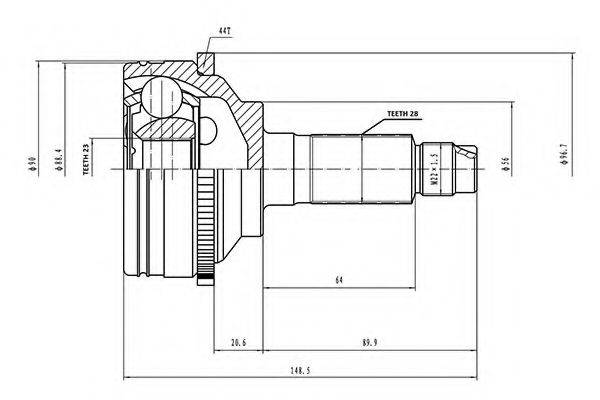 AYWIPARTS AW1510764A Шарнірний комплект, приводний вал