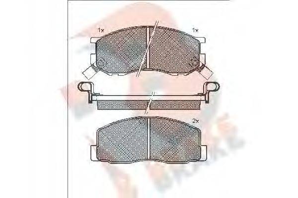 R BRAKE RB0524 Комплект гальмівних колодок, дискове гальмо